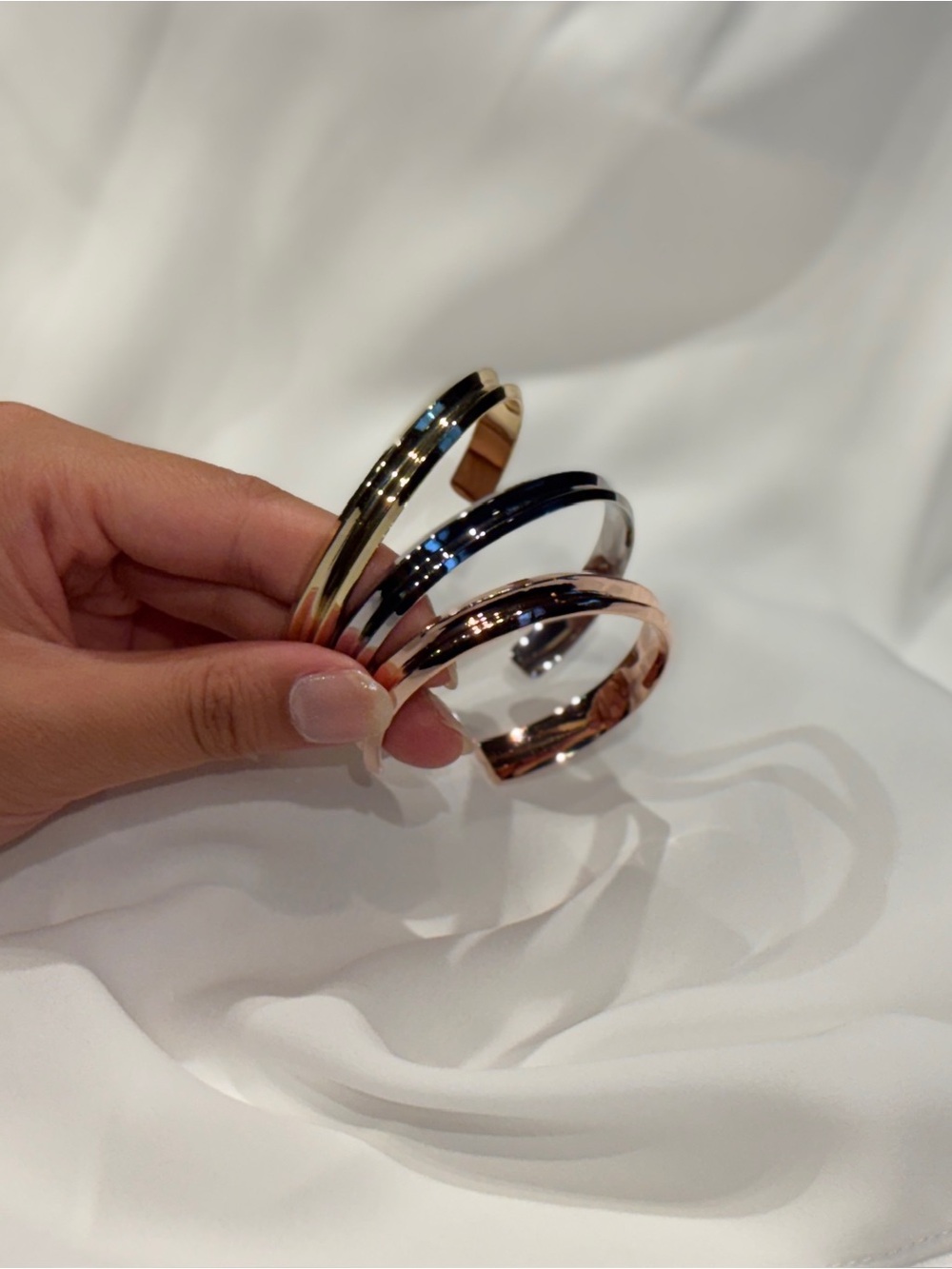 Thin Chic V-Grooved Cuff Bracelet